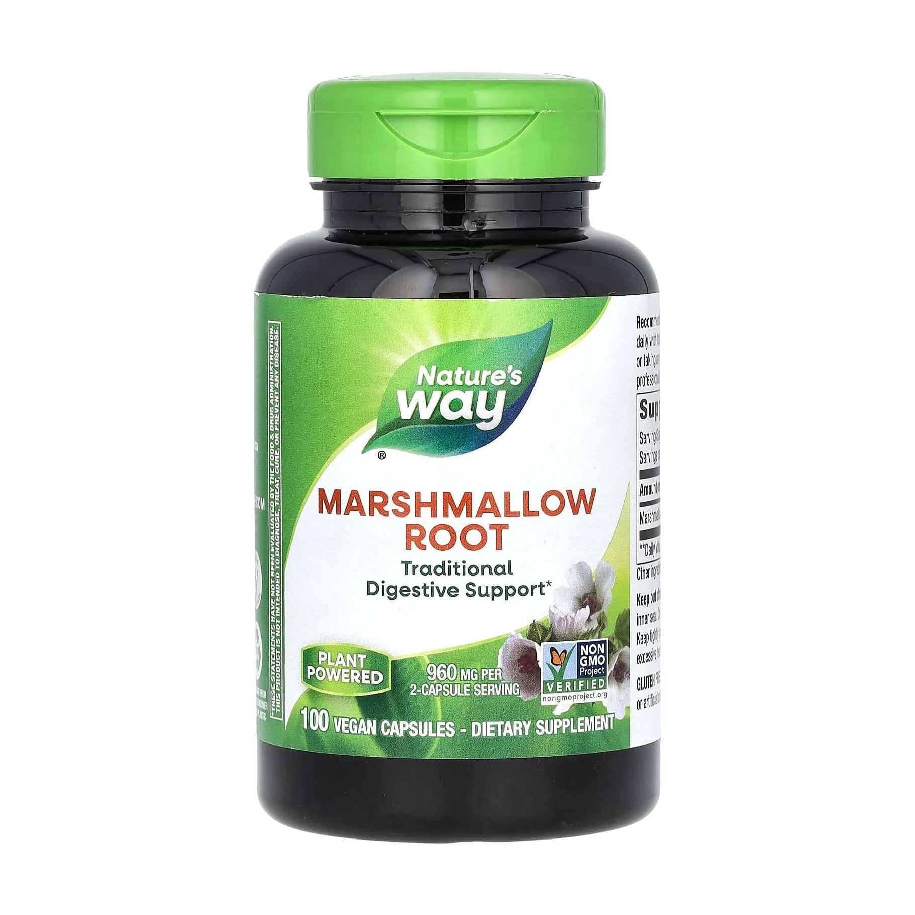 Корінь алтею Nature's Way Marshmallow Root 960 мг, 100 веганських капсул