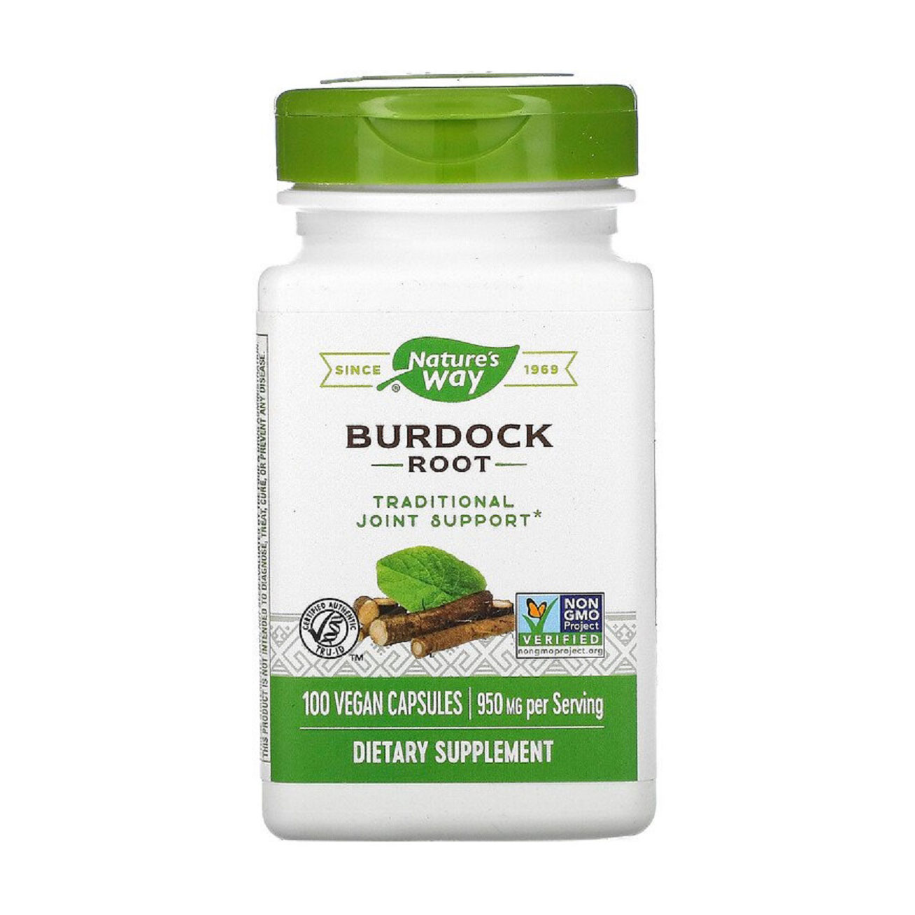 Корінь лопуха Nature's Way Burdock Root 950 мг, 100 капсул